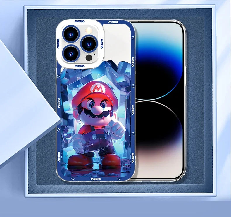 Super M-Marios Bros Clear Case for Samsung Galaxy S23 S22 Ultra S21 S20 FE S10 Plus Note 20 10 9 A32 A52S A52 A72 Silicone Cover