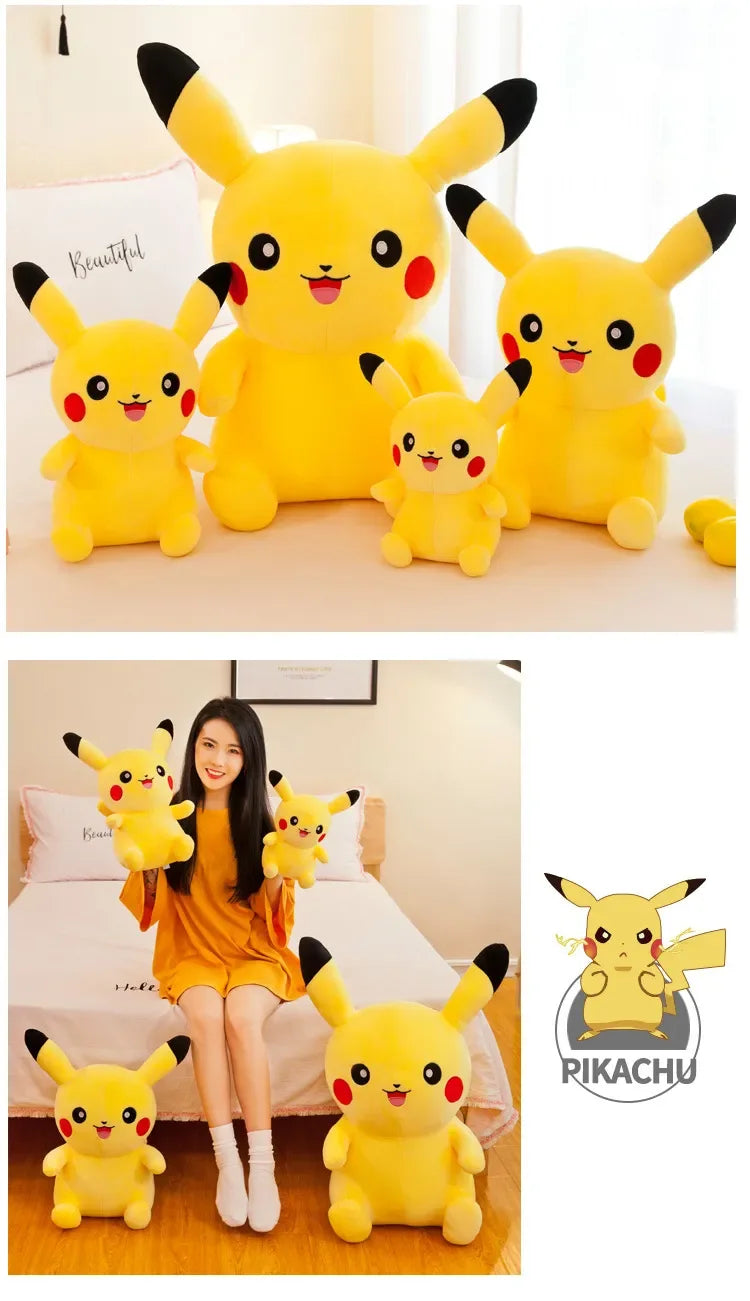 70cm Big Size Pokemon Pikachu Plush Stuffed Animal Cartoon Anime Pillow Dolls Christmas Birthday Gifts Kids Plushies