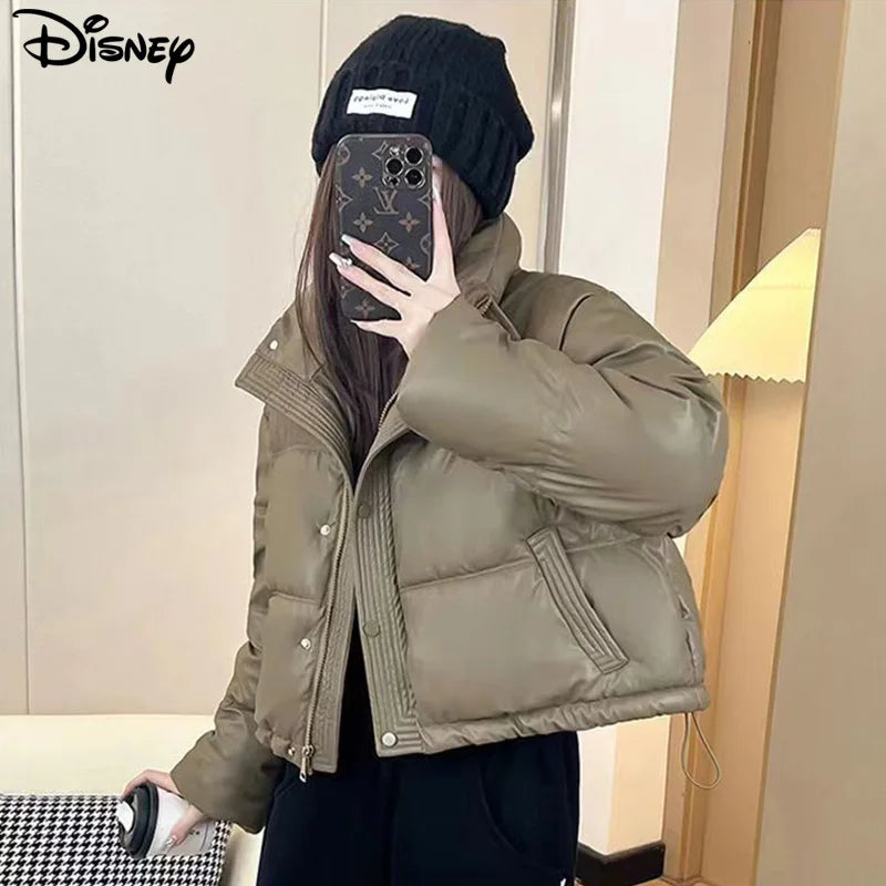 Disney New Arrival Brand Clothing Top Fashion Mickey Mouse Print Logo Loose Cardigan Winter Coat Casual Cotton-padded Jacket