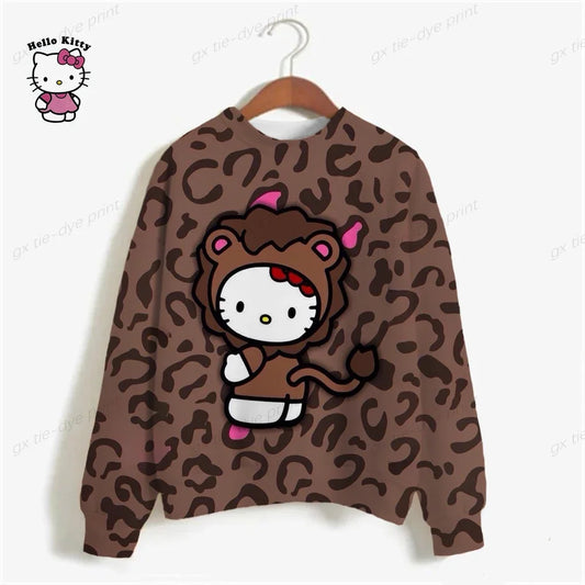 autumn Hoodies HELLO KITTY Oversized Sweatshirt.