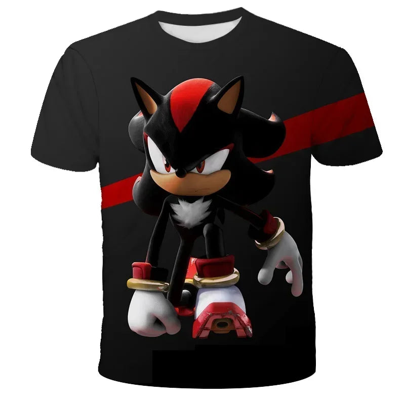 Sonic T Shirt Cartoon Game Short Sleeve Boys Girls.