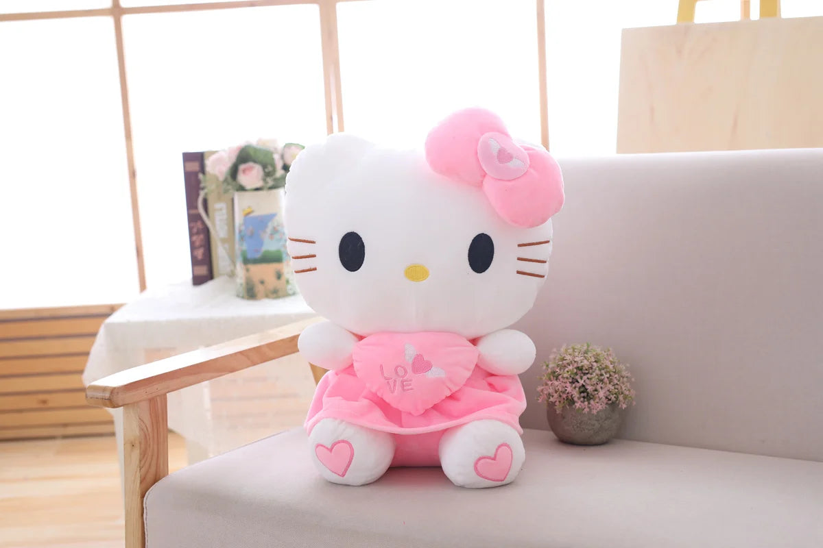 35-70cm Big Size Sanrio Hello Kitty Plush Toys Cute Anime Peripherals Movie KT Cat Stuffed Doll Hello Kitty Xmas Gift For Kid