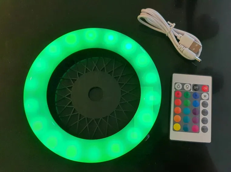 JUSES' SMOKESHOP Newest Wheel Shape Colour LED Hookah Light Display Shisha Ring Light with Remote Control Hookah Accessories