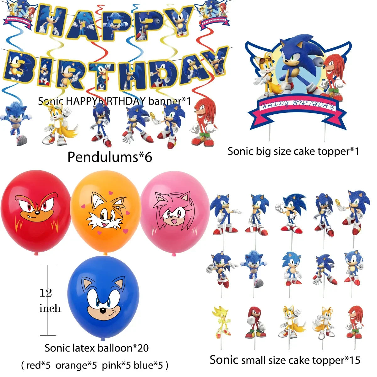 Sonic Birthday Party Supply Decorations