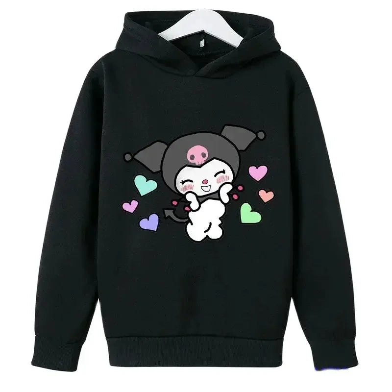 Hello Kitty  Street Fashion Girls Sweatshirts Children's Outdoor Sports Pullovers