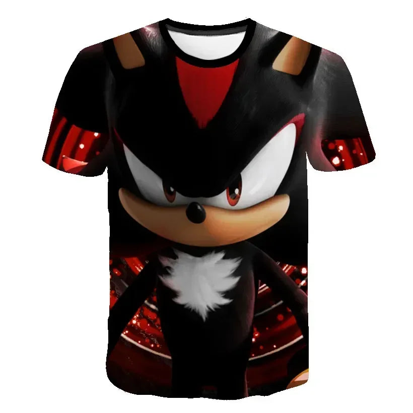 Sonic T Shirt Cartoon Game Short Sleeve Boys Girls.