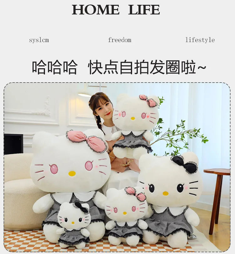 70cm Big Size Sanrio Hello Kitty Anime Plus Stuffed Doll Cartoon Anime Character Cute Throw Pillow As A Holiday Gift for Friends