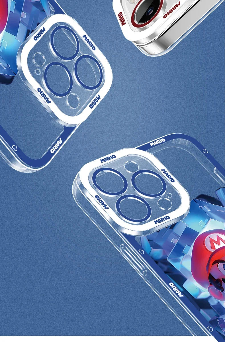 Super M-Marios Bros Clear Case for Samsung Galaxy S23 S22 Ultra S21 S20 FE S10 Plus Note 20 10 9 A32 A52S A52 A72 Silicone Cover