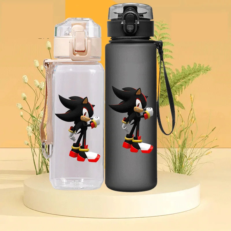 Sonic The Hedgehog Water Bottle with Time Marker Portable Reusable.