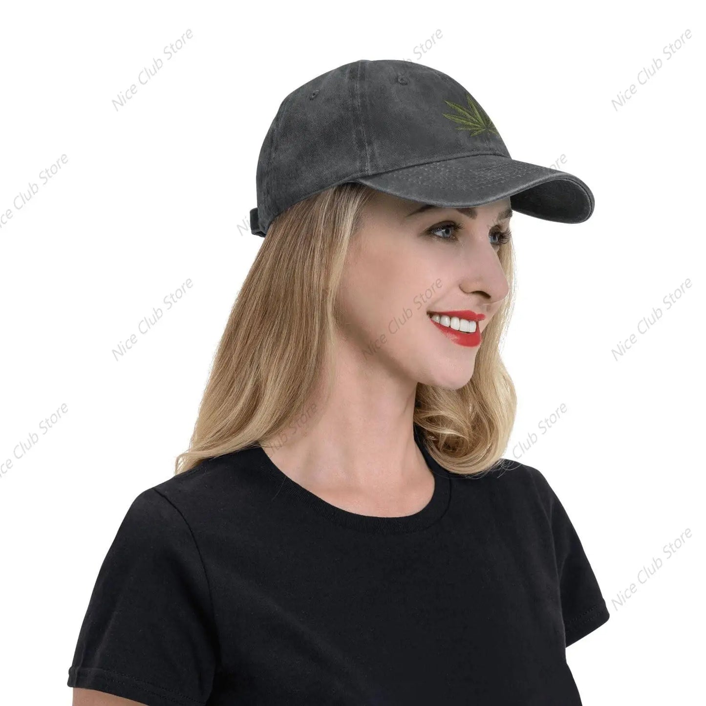 420 Cannabis Leaf Baseball Cap for Men Women Adjustable Washed Vintage Cotton