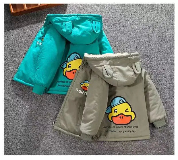 Children's Winter Coat Baby Girl Boy Mickey Mouse Cartoon Jackets 1-6Years Kids Thicken Keep Warm Hooded Outerwear Infant Clothe
