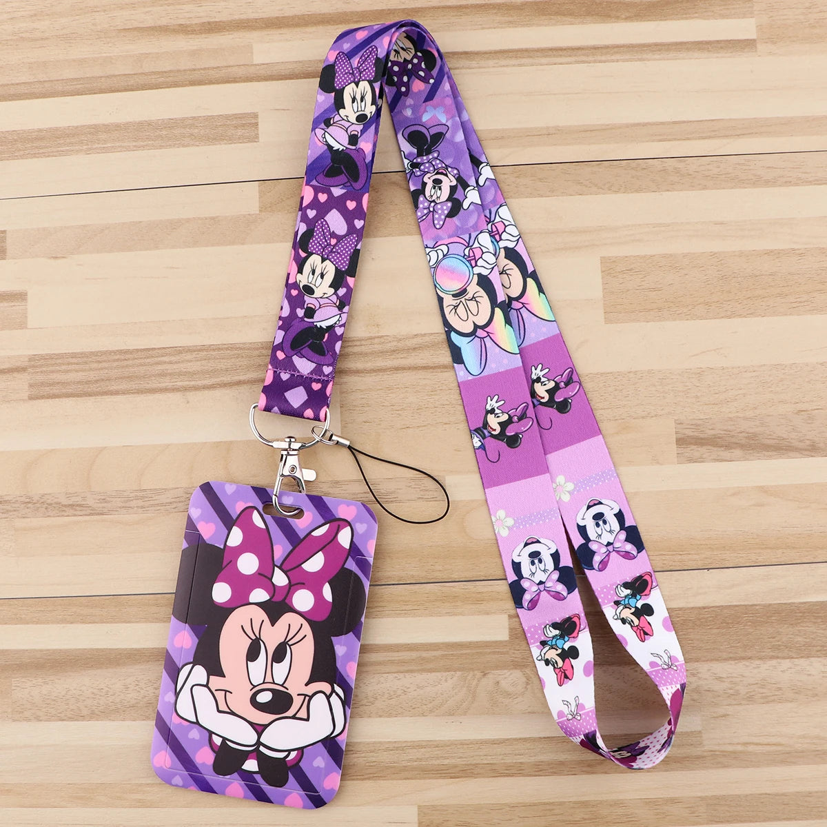 DISNEY Minnie Mouse Keychain Lanyard ID Badge Holder