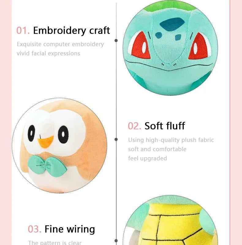 Pokemon Series Gengar Plush Dolls Cute Pikachu Peluche Charmander Squirtle Bulbasaur Eevee Snorlax Stuffed Toys Gifts For Kids