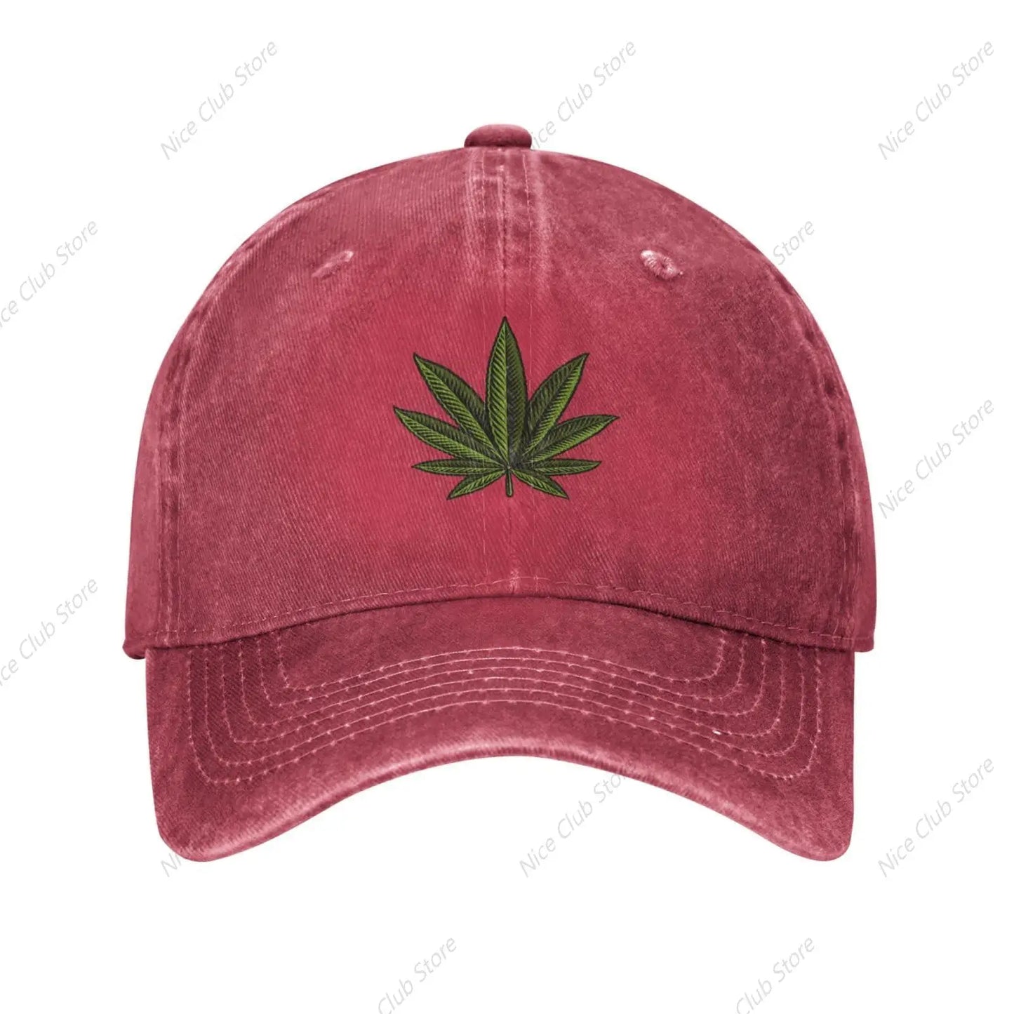 420 Cannabis Leaf Baseball Cap for Men Women Adjustable Washed Vintage Cotton