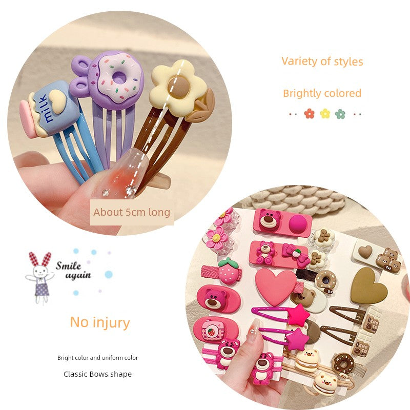 HELLO KITTY  Color Kids Cartoon Jade Rabbit Flower Dog Hairpin