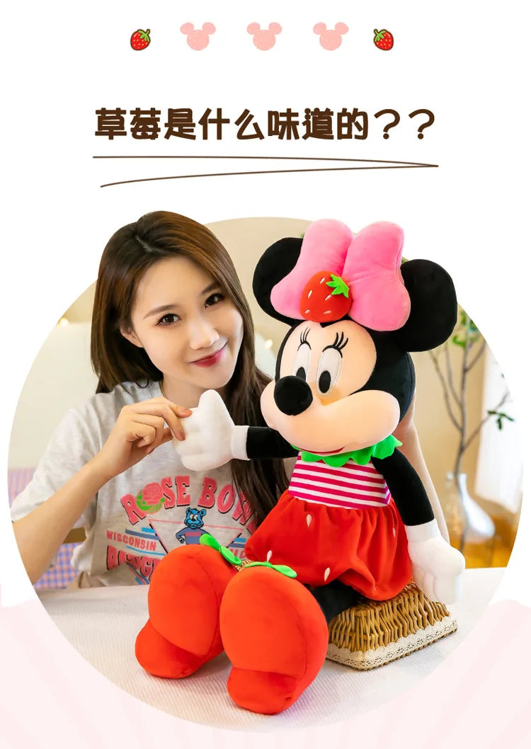 Disney Cute Plushies Mickey Minnie Doll Mickey Mouse Pillow Children's Plush Toy stuffed Big Doll Wedding Gift for Girls Kids
