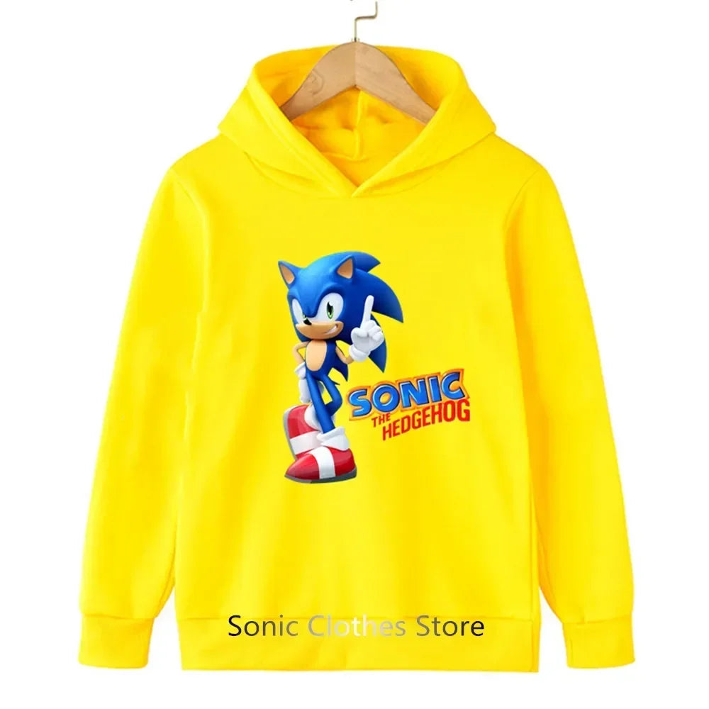 Sonic Hoodies Kids Cartoon Sonic Print.