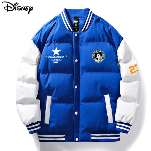 Disney New Arrival Brand Clothing Top Fashion Mickey Mouse Print Logo Loose Cardigan Winter Coat Casual Cotton-padded Jacket