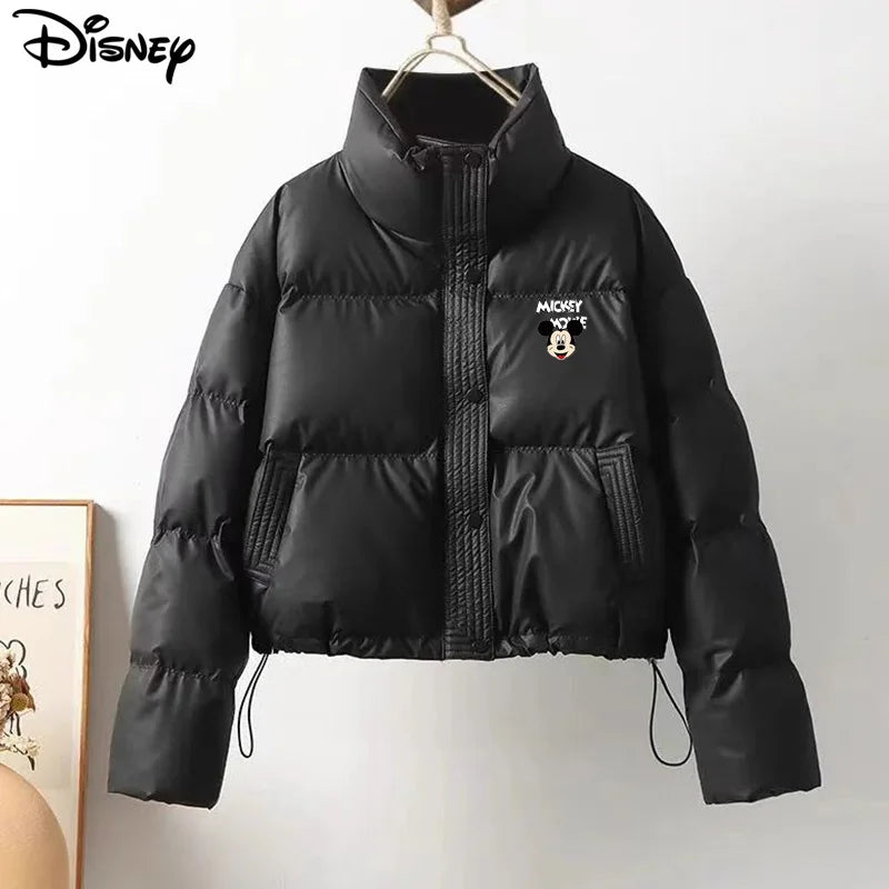 Disney New Arrival Brand Clothing Top Fashion Mickey Mouse Print Logo Loose Cardigan Winter Coat Casual Cotton-padded Jacket