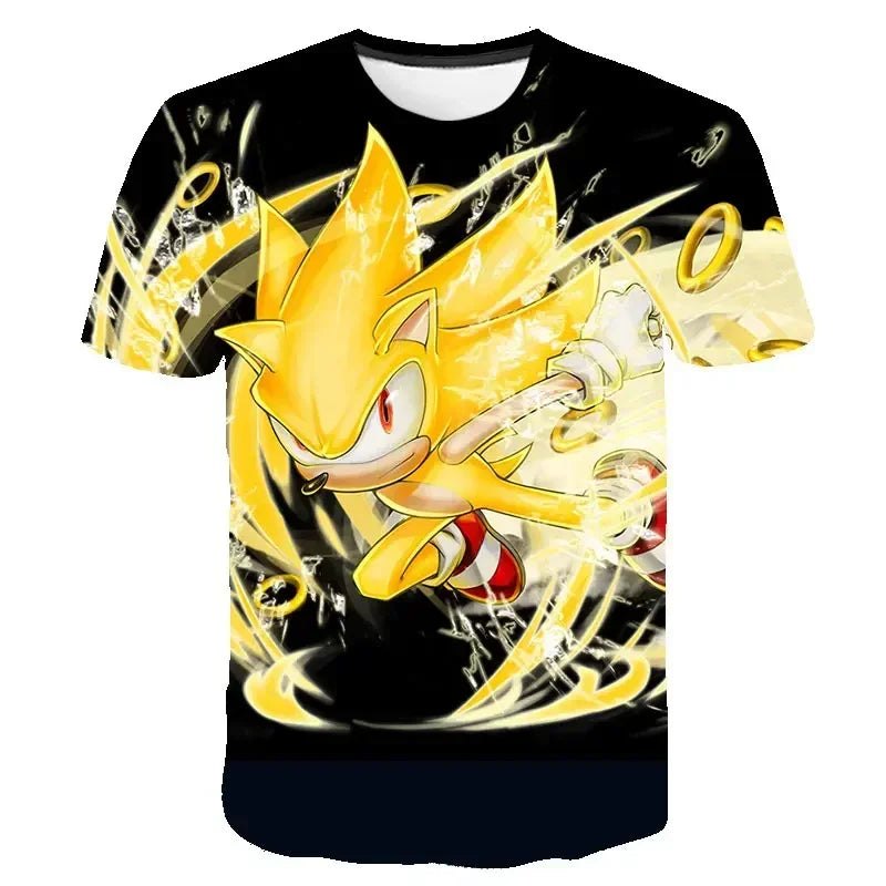 Sonic T Shirt Cartoon Game Short Sleeve Boys Girls.