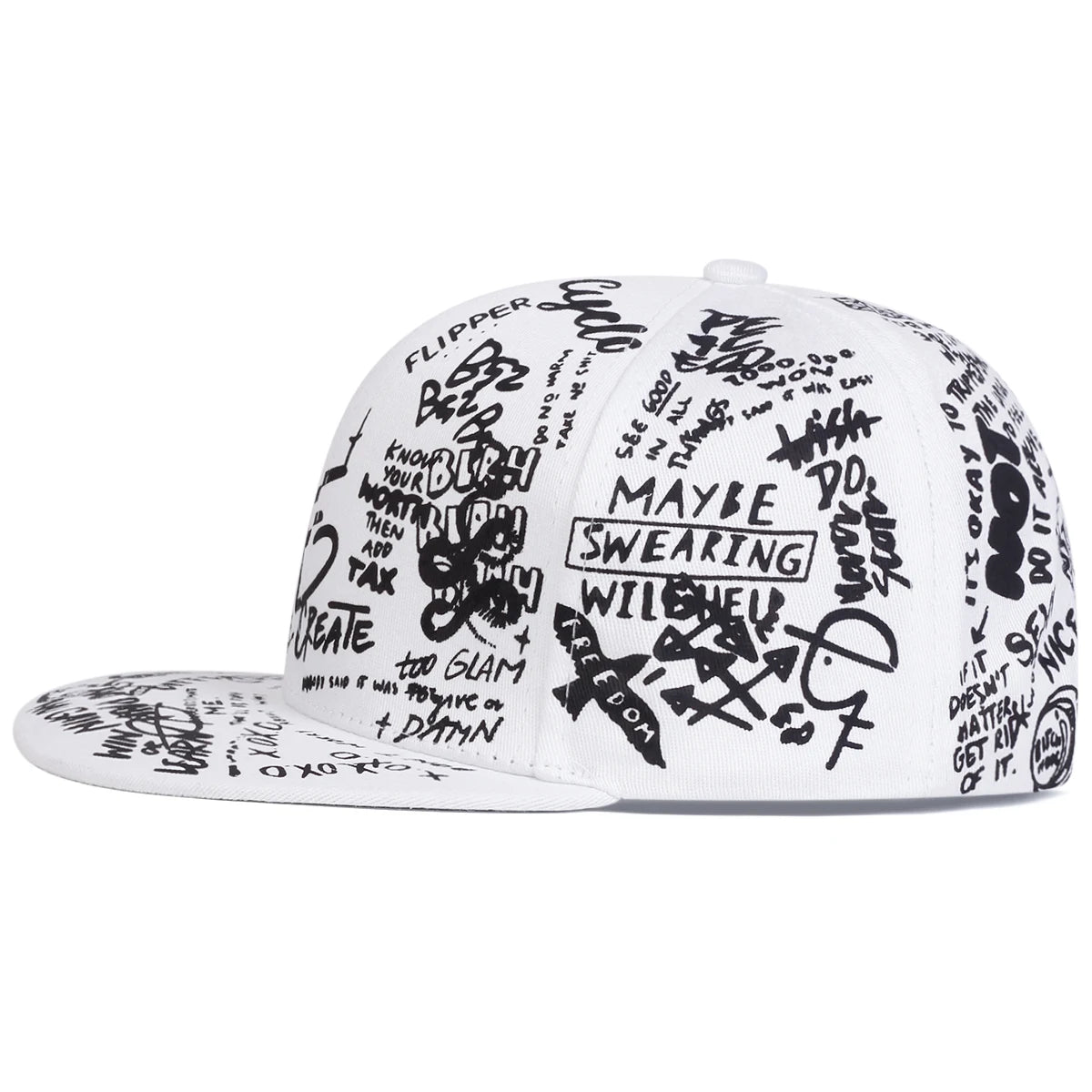MENS 88 Letter Graffiti' Hip Hop Hat, one-piece and adjustable, perfect for outdoor sun protection. It's ideal for leisure activities, as well as spring and autumn travel, or vacationing.