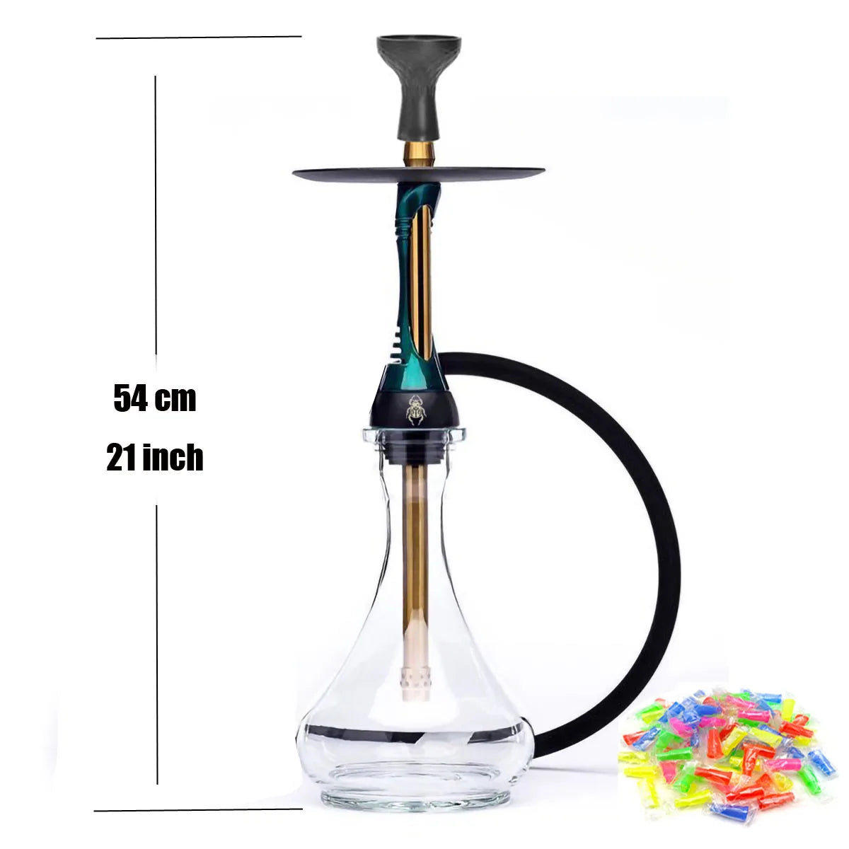 Shisha Hookah Set with Silicone Bowl Hose Mouthpiece Accessories Stainless Steel Sheesha Chicha Nargile Water Pipe Smoking