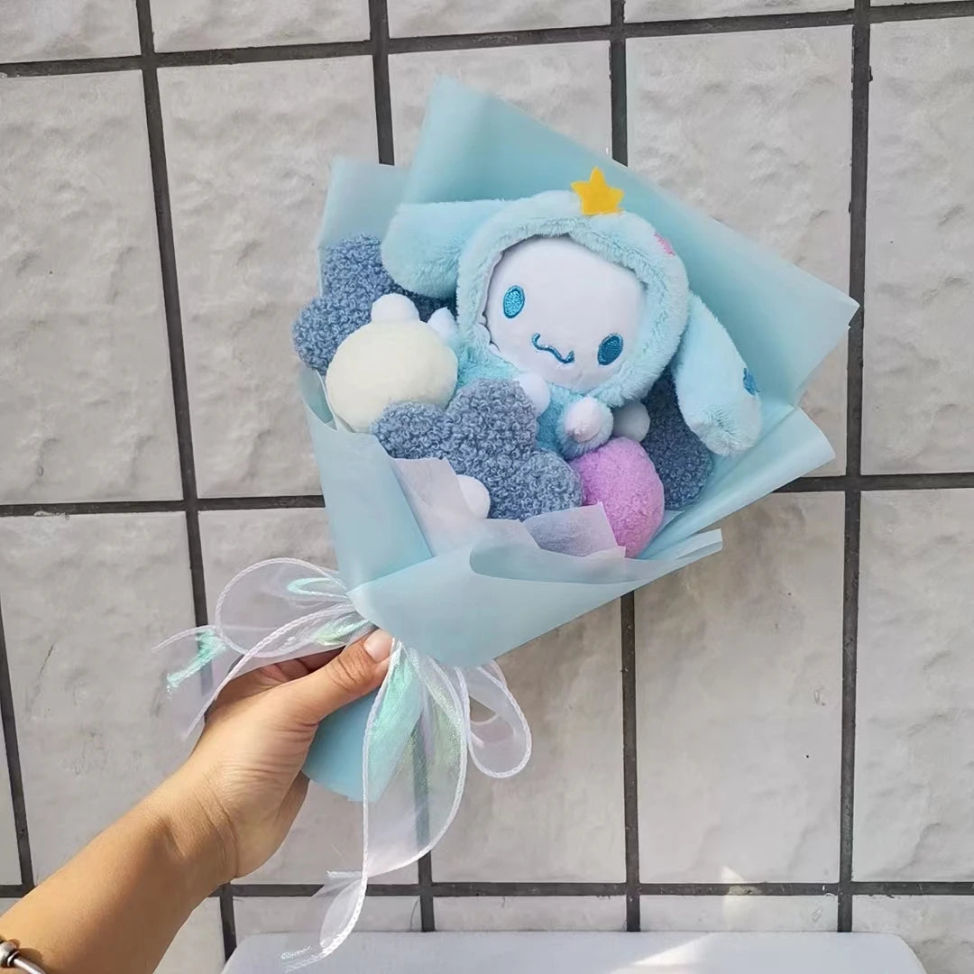 Kuromi Plush Doll Bouquet Sanrio Hello Kitty My Melody Cinnamoroll Stuffed Plushies Valentine's Day Christmas Birthday Gifts