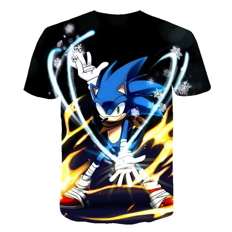 Sonic T Shirt Cartoon Game Short Sleeve Boys Girls.