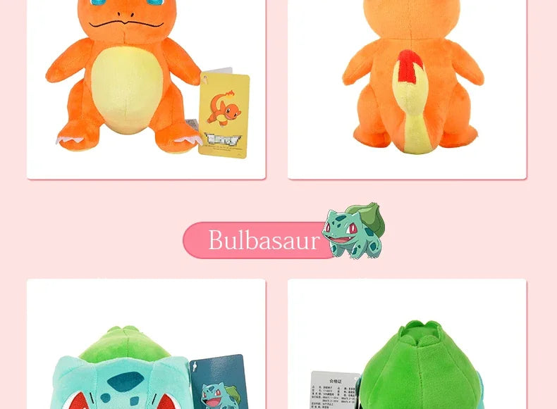 Pokemon Series Gengar Plush Dolls Cute Pikachu Peluche Charmander Squirtle Bulbasaur Eevee Snorlax Stuffed Toys Gifts For Kids
