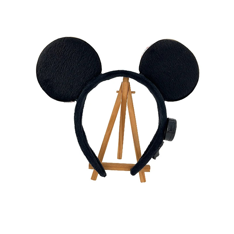 Cartoon LED Mouse Ears Headband for Boys and Girls Birthday Party Black Headwear Costume Cosplay Decoration Flashing Hairband