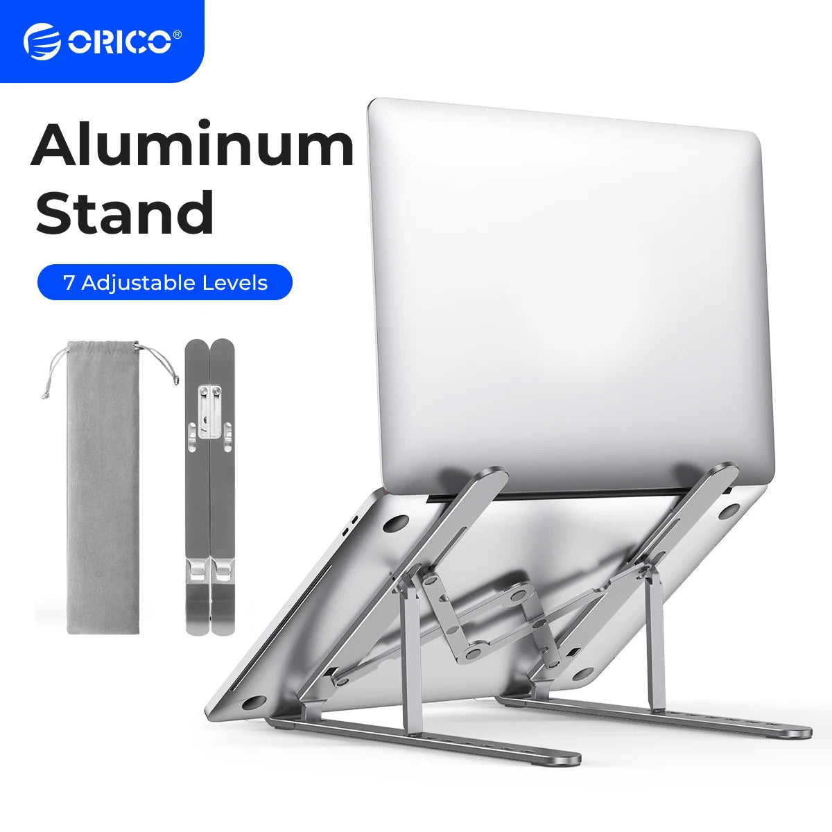 ORICO Laptop Vertical Stand Aluminium Fordable Tablet Holder 2-in-1 Stand Support Detachable for 10-17.4 inch PC Macbook Stand