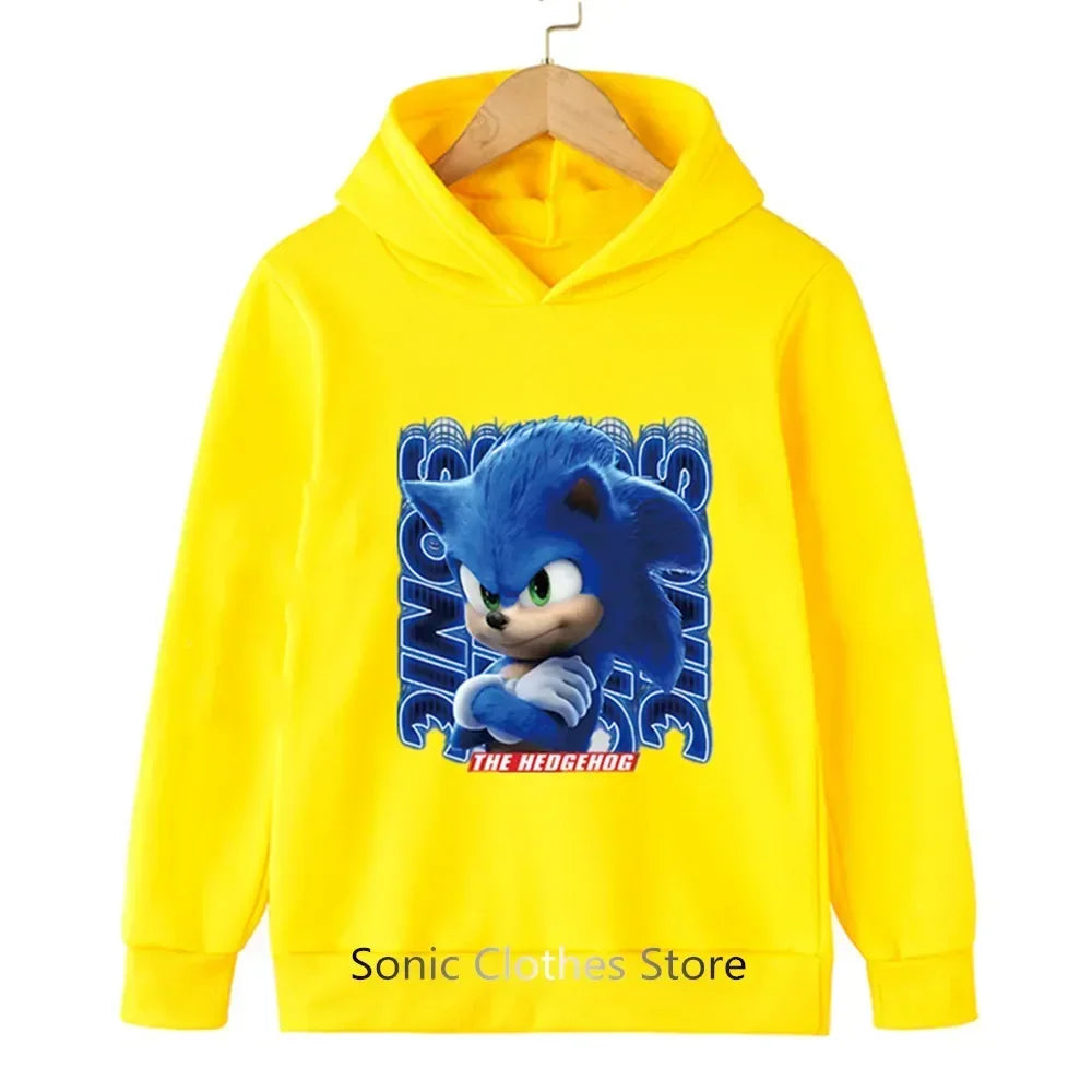 Sonic Hoodies Kids Cartoon Sonic Print.