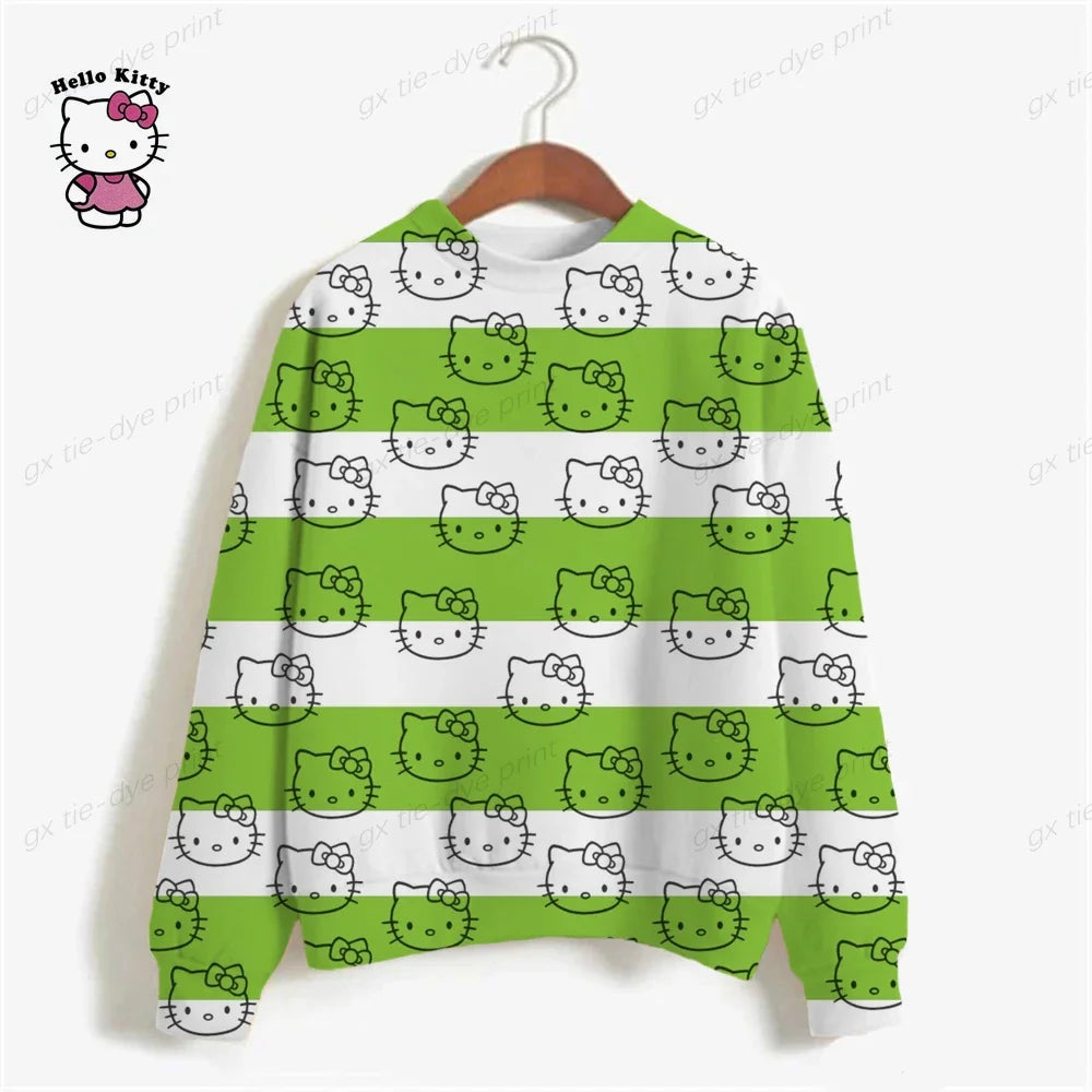 autumn Hoodies HELLO KITTY Oversized Sweatshirt.