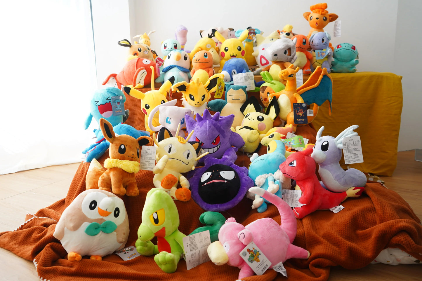 Pokemon Series Gengar Plush Dolls Cute Pikachu Peluche Charmander Squirtle Bulbasaur Eevee Snorlax Stuffed Toys Gifts For Kids