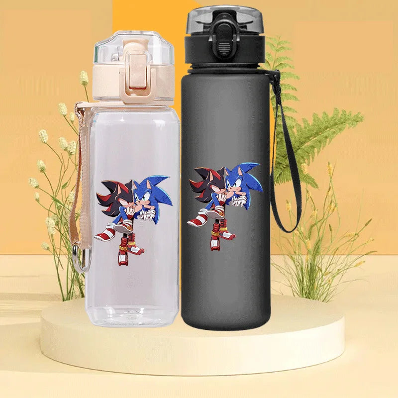 Sonic The Hedgehog Water Bottle with Time Marker Portable Reusable.