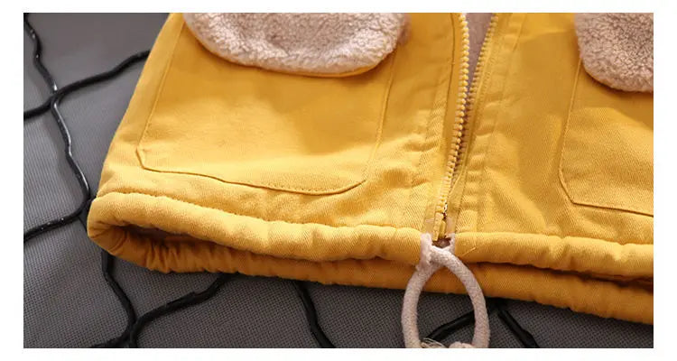 Children's Winter Coat Baby Girl Boy Mickey Mouse Cartoon Jackets 1-6Years Kids Thicken Keep Warm Hooded Outerwear Infant Clothe