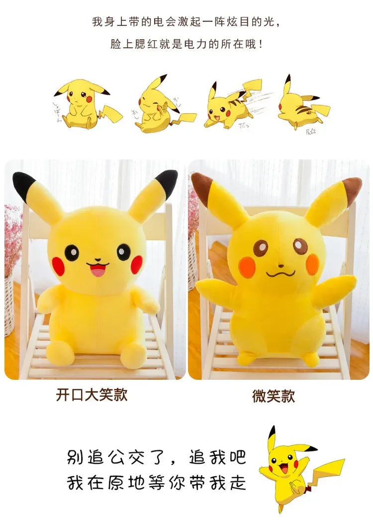 70cm Big Size Pokemon Pikachu Plush Stuffed Animal Cartoon Anime Pillow Dolls Christmas Birthday Gifts Kids Plushies