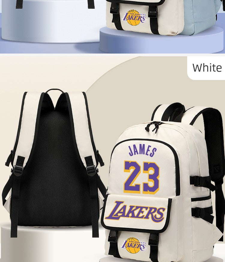NBA Joint Name New Arrival Large Capacity Schoolbag Boys Primary School Students Kids Niche Style Kobe Star James Men's Lightweight