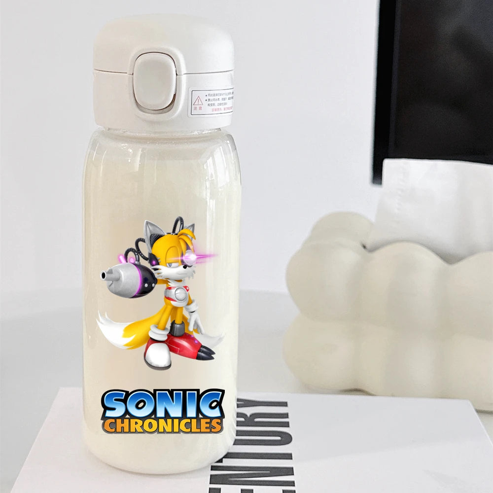 Sonic The Hedgehog Transparent Plastic Water Bottle.