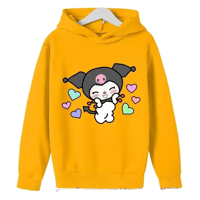 Hello Kitty  Street Fashion Girls Sweatshirts Children's Outdoor Sports Pullovers