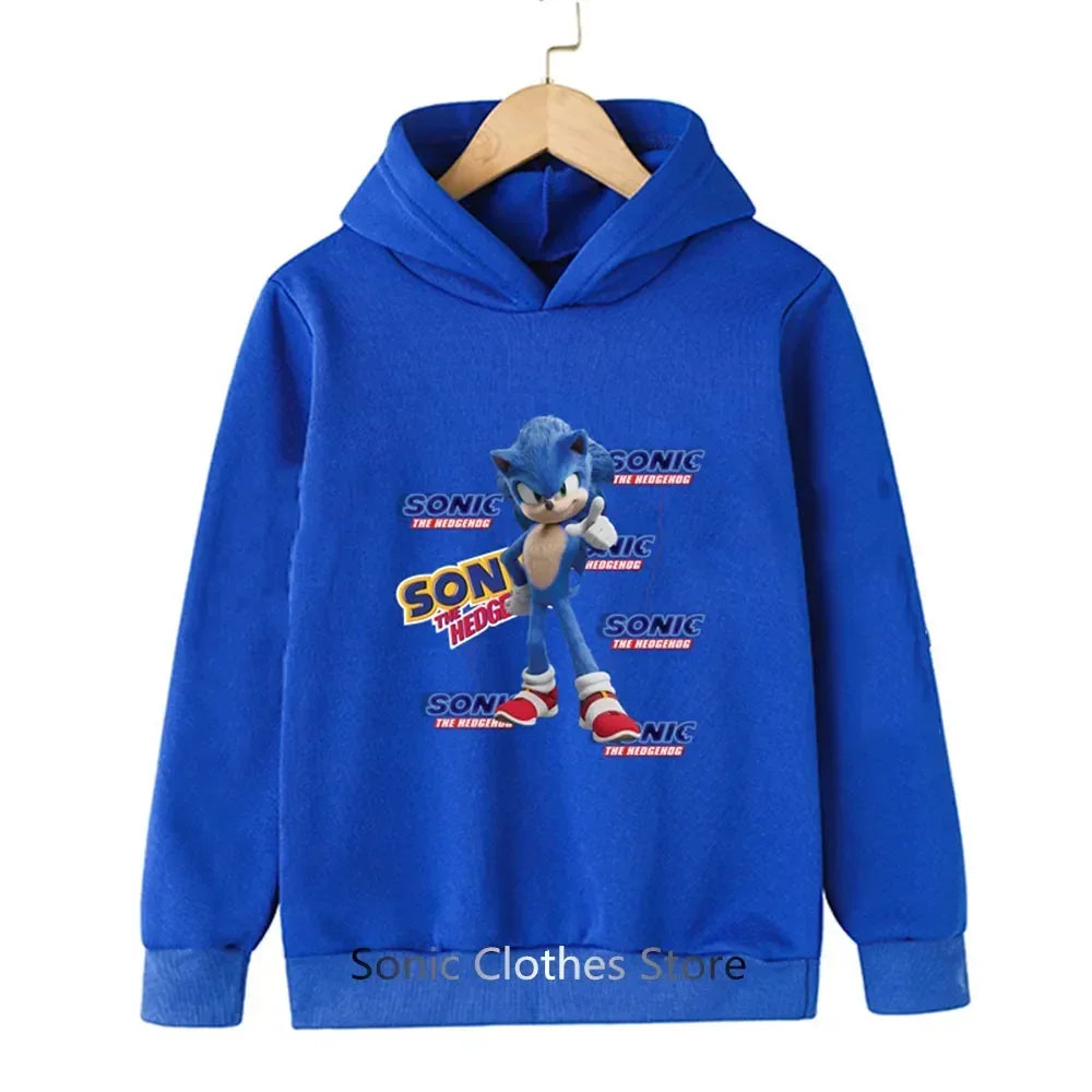 Sonic Hoodies Kids Cartoon Sonic Print.