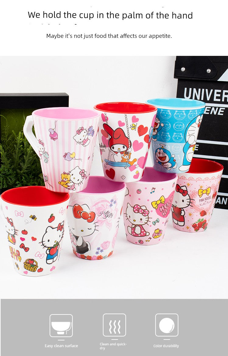 Two-Color Handle Cup Hello kitty  Porcelain mug.
