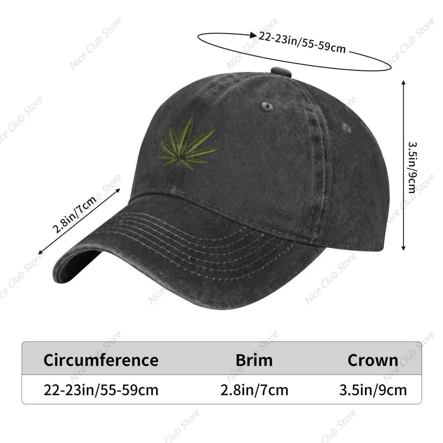 420 Cannabis Leaf Baseball Cap for Men Women Adjustable Washed Vintage Cotton