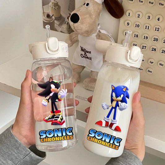 Sonic The Hedgehog Transparent Plastic Water Bottle.