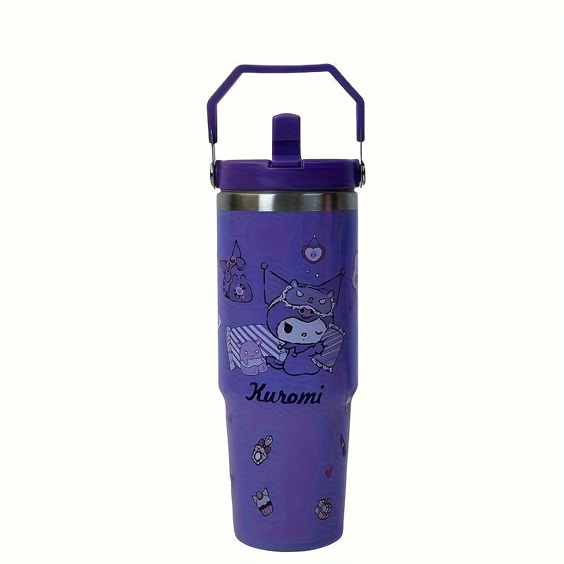Sanrio Hello Kitty & Friends 30oz Insulated Stainless Steel Tumbler - Leakproof, Portable for Travel, Sports, Fitness | Cute My Melody & Cinnamoroll Designs | Ideal for Car Use