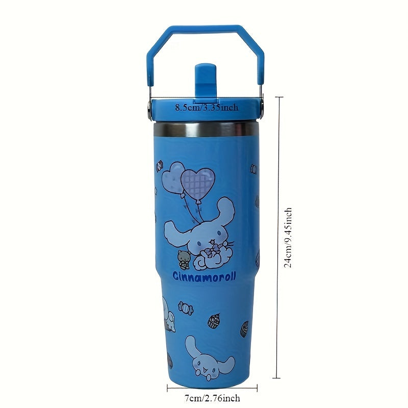 Sanrio Hello Kitty & Friends 30oz Insulated Stainless Steel Tumbler - Leakproof, Portable for Travel, Sports, Fitness | Cute My Melody & Cinnamoroll Designs | Ideal for Car Use