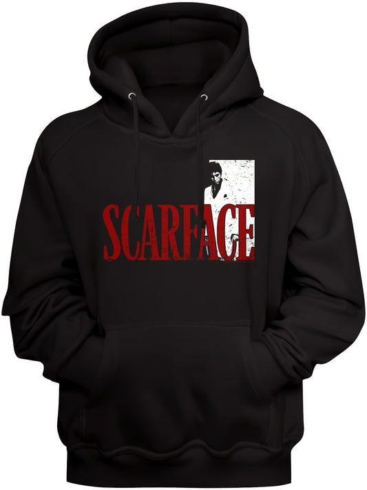 Scarface Graphic Hoodie for Men - Soft, Breathable Polyester, All-Season Casual Sweatshirt with Kangaroo Pocket, Machine Washable