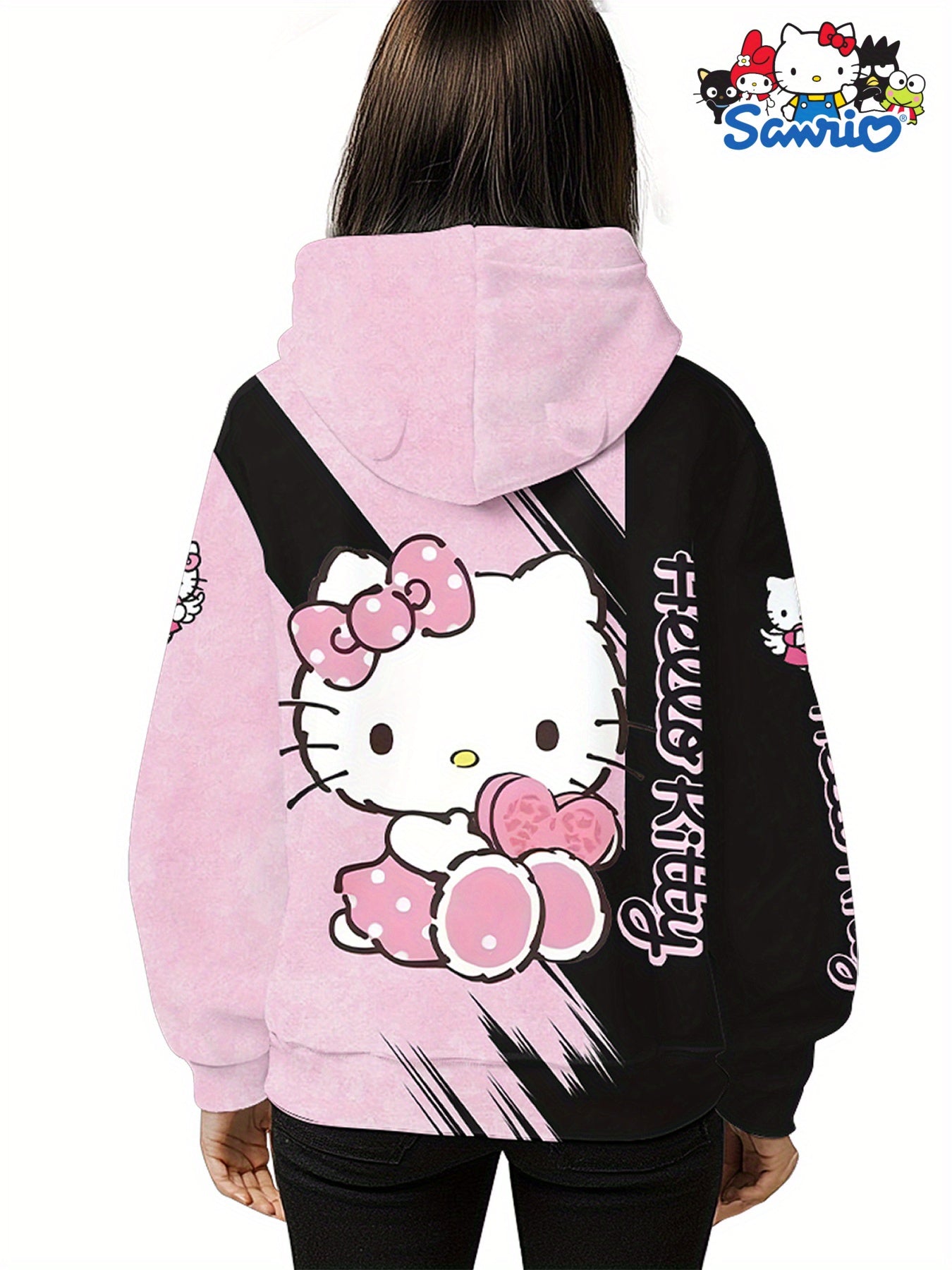 Sanrio Licensed Hello Kitty Women'S Hoodie, Novelty Cat Sweatshirt with Pockets, Adult Long Sleeve Hoodie