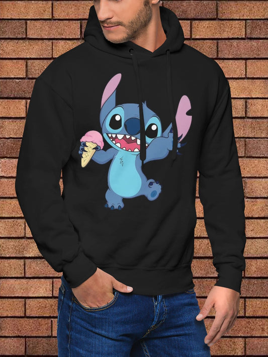 stitch hoodies printing party hoodies hip hop mens holiday sweatshirt stitch model man hoodie