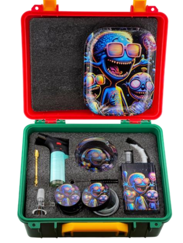 Psychedelic Smiley Face-Themed Smoking Accessories Kit: